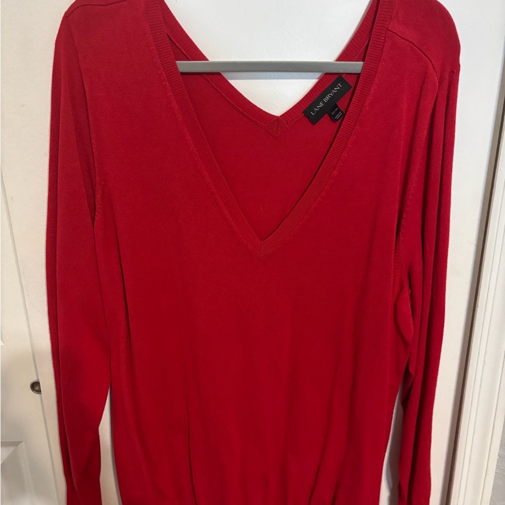 Red V-Neck Sweater